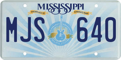 MS license plate MJS640