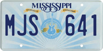 MS license plate MJS641