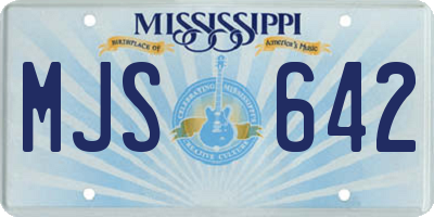 MS license plate MJS642
