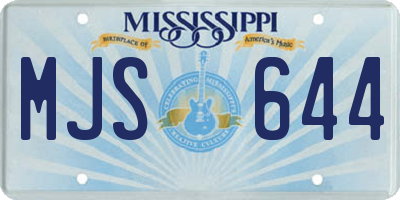 MS license plate MJS644
