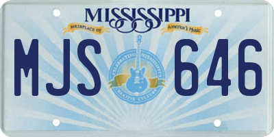 MS license plate MJS646