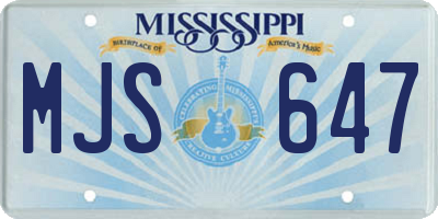 MS license plate MJS647