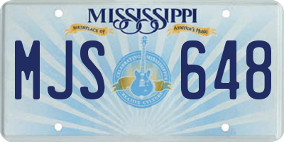 MS license plate MJS648