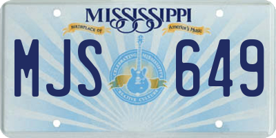 MS license plate MJS649