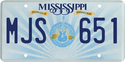 MS license plate MJS651