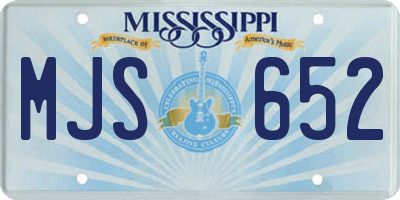 MS license plate MJS652