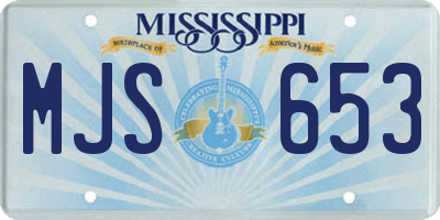 MS license plate MJS653