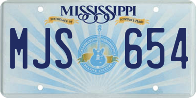 MS license plate MJS654
