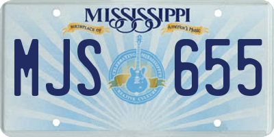 MS license plate MJS655