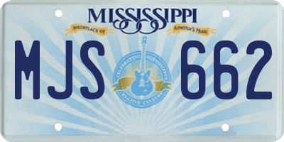 MS license plate MJS662