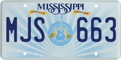 MS license plate MJS663