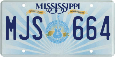 MS license plate MJS664