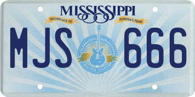 MS license plate MJS666