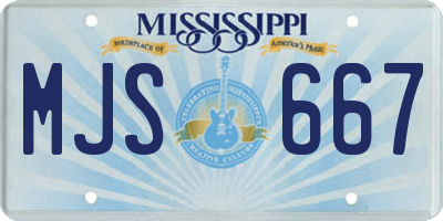 MS license plate MJS667