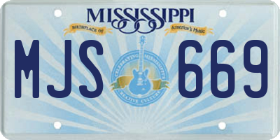 MS license plate MJS669