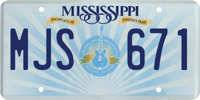 MS license plate MJS671