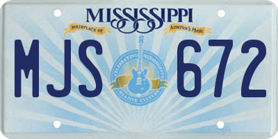 MS license plate MJS672