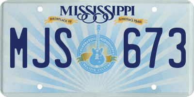 MS license plate MJS673