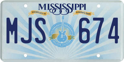 MS license plate MJS674
