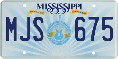 MS license plate MJS675