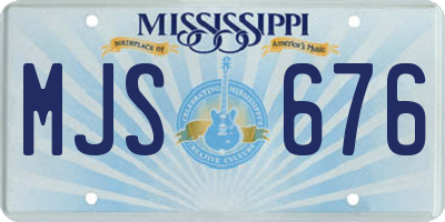 MS license plate MJS676