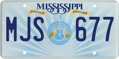 MS license plate MJS677