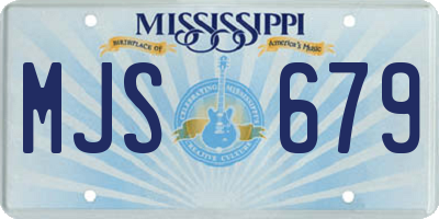 MS license plate MJS679