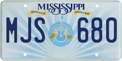 MS license plate MJS680