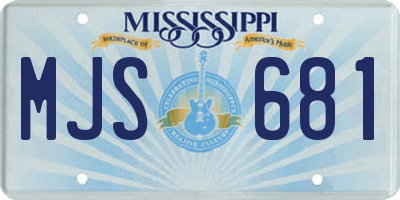 MS license plate MJS681