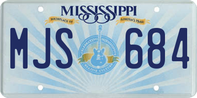 MS license plate MJS684