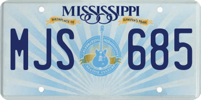 MS license plate MJS685