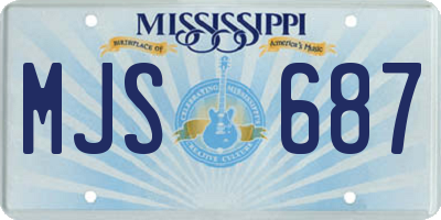 MS license plate MJS687