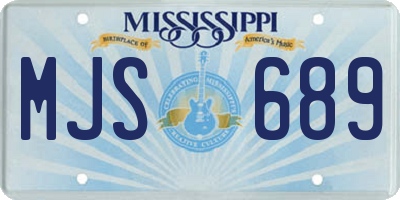 MS license plate MJS689