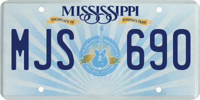 MS license plate MJS690