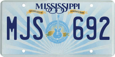 MS license plate MJS692