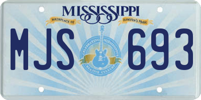 MS license plate MJS693