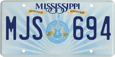 MS license plate MJS694