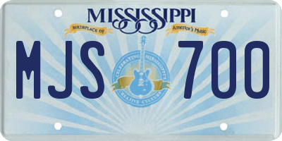 MS license plate MJS700