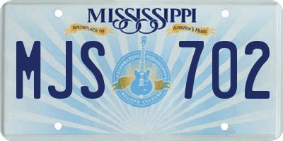 MS license plate MJS702