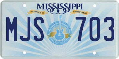 MS license plate MJS703