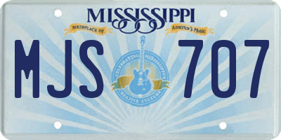 MS license plate MJS707