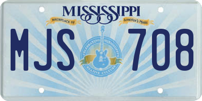 MS license plate MJS708