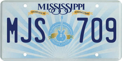 MS license plate MJS709
