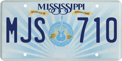 MS license plate MJS710