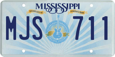 MS license plate MJS711