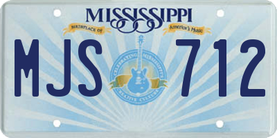 MS license plate MJS712