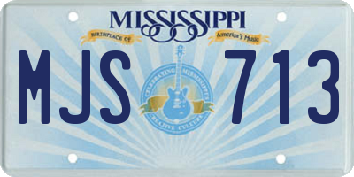 MS license plate MJS713