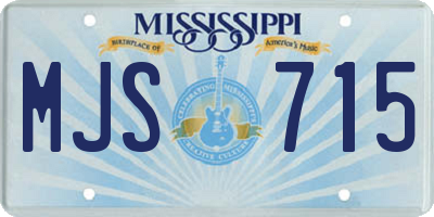 MS license plate MJS715