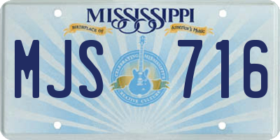 MS license plate MJS716