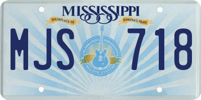 MS license plate MJS718